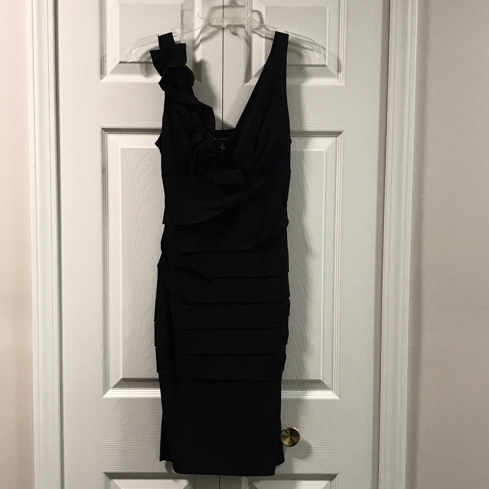 Valerie Bertinelli Elegant Black Layered Dress